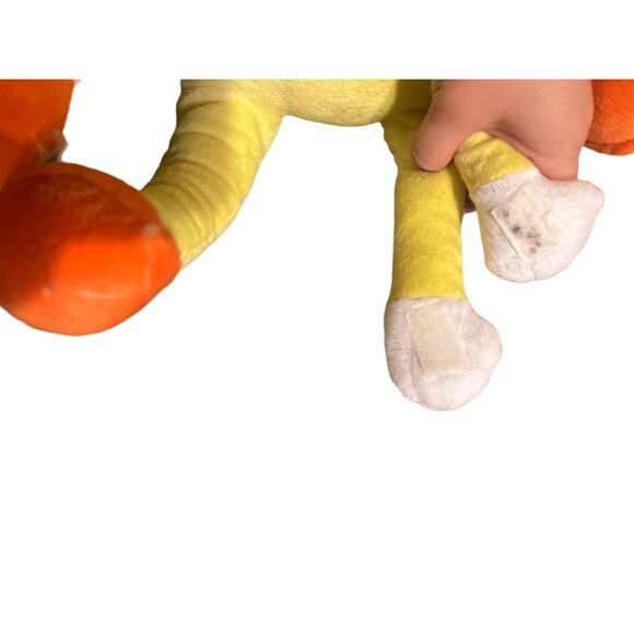 Vintage Plush Yellow Duck With Orange Beak & Feet Hugging hook and loop - Picture 6 of 7